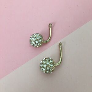 Elegant Gold Crystal Ball Earrings